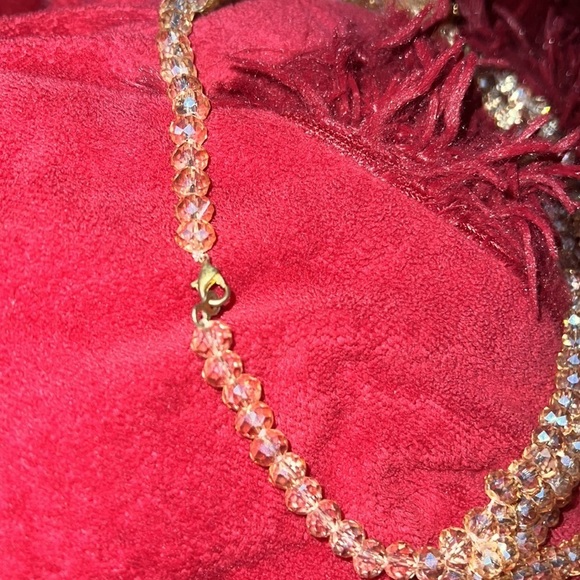 Fashion Hand crafted Multi Layered Crystal glass Beaded  Necklace - Picture 7 of 17